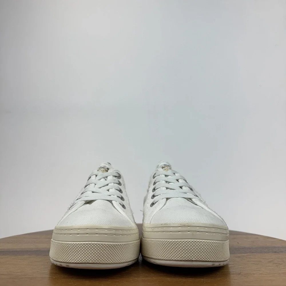 New Womens Blowfish Malibu Super Smile White Patchwork Platfrom Sneakers Size 10